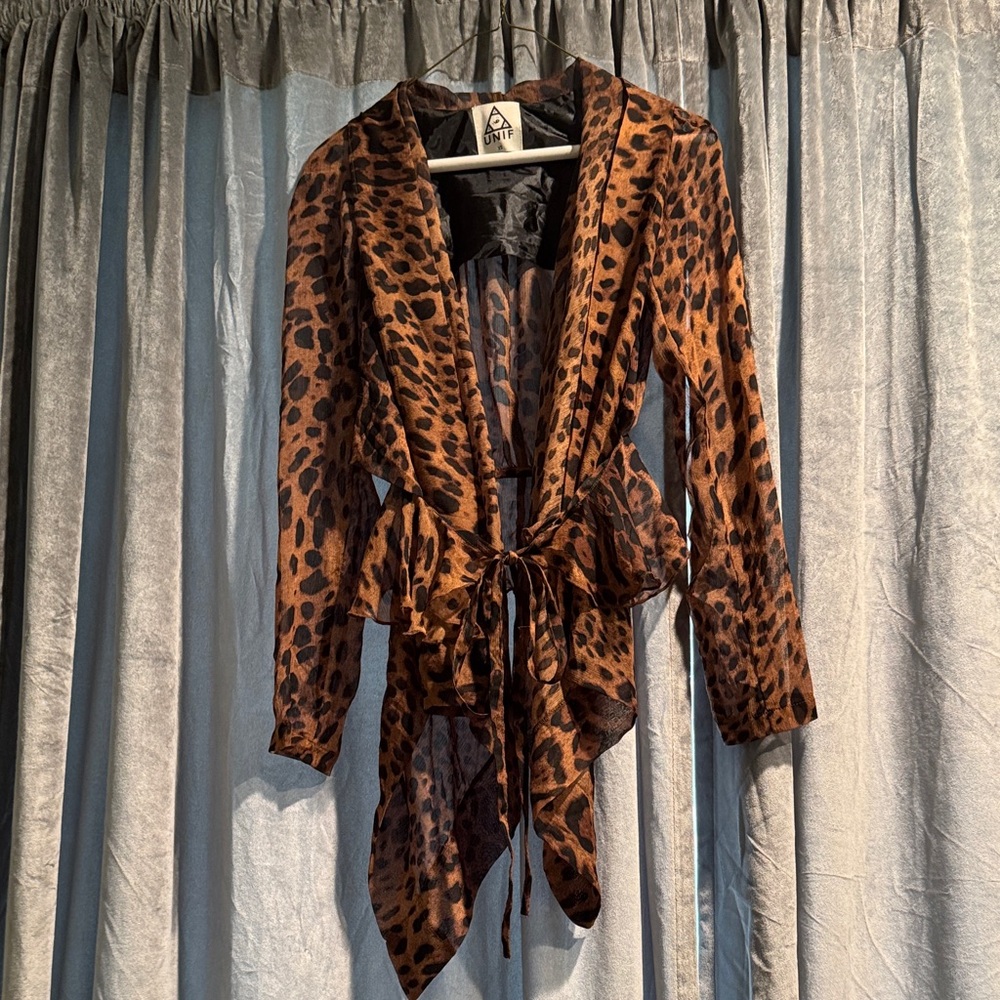 Leopard Print Women's sheer wrap top